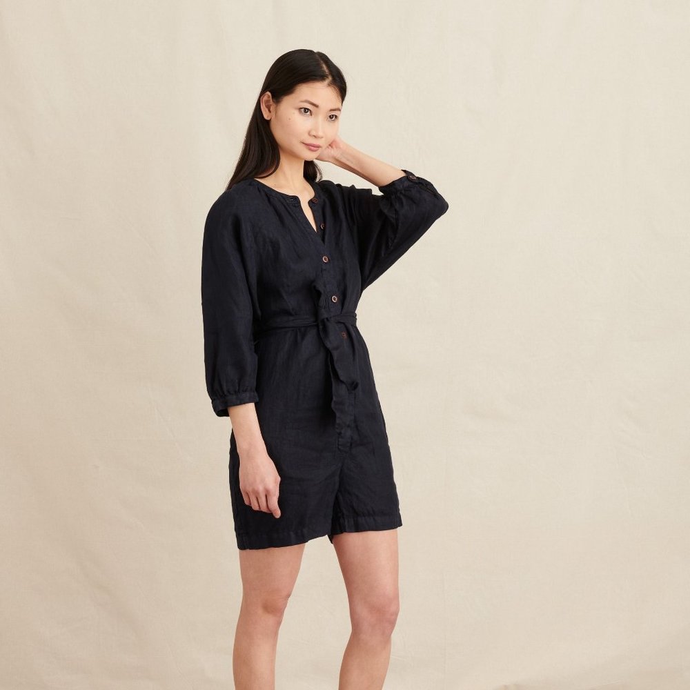 Alex Mill | Playsuit in Black Linen Sz XL NWT